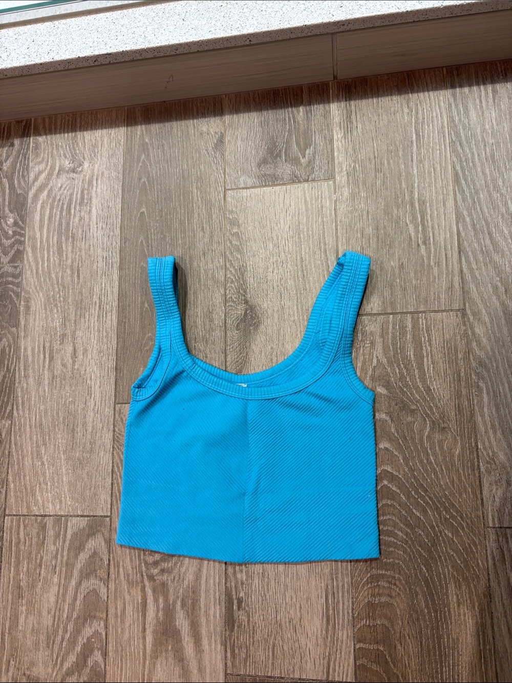 Nikibiki Turquoise Ribbed Crop Tank